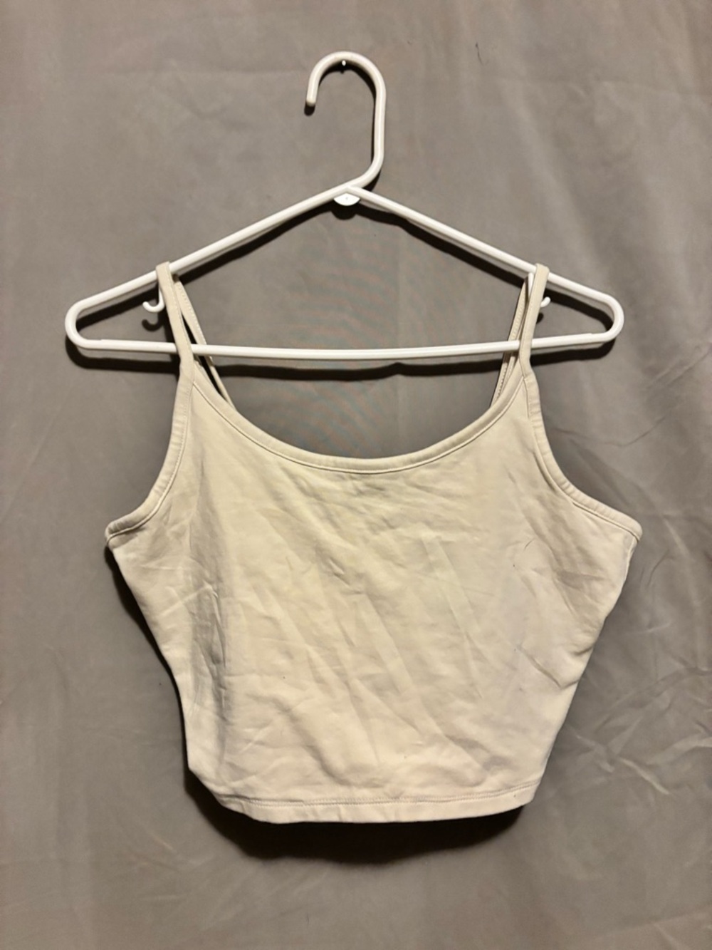 Essentials Cream Spaghetti Strap Cropped Camisole